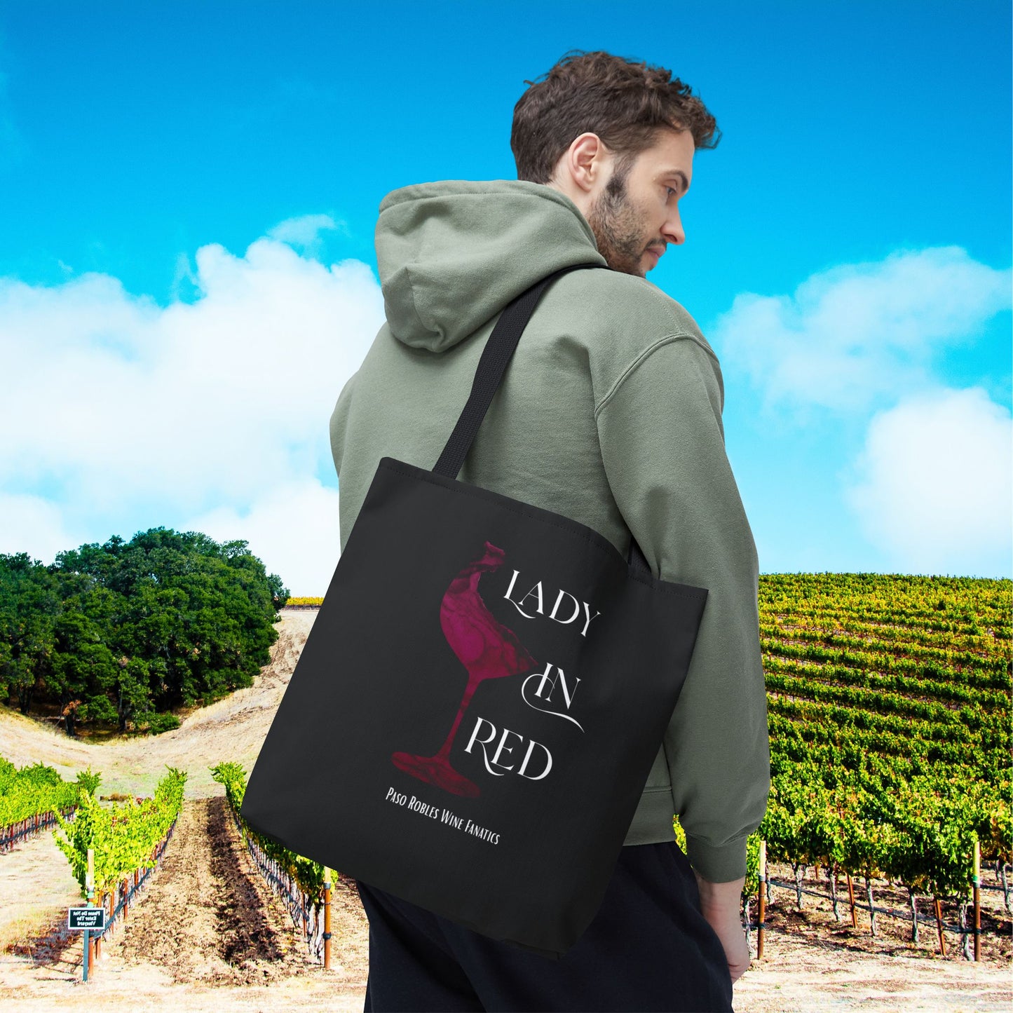 Lady In Red Tote Bag
