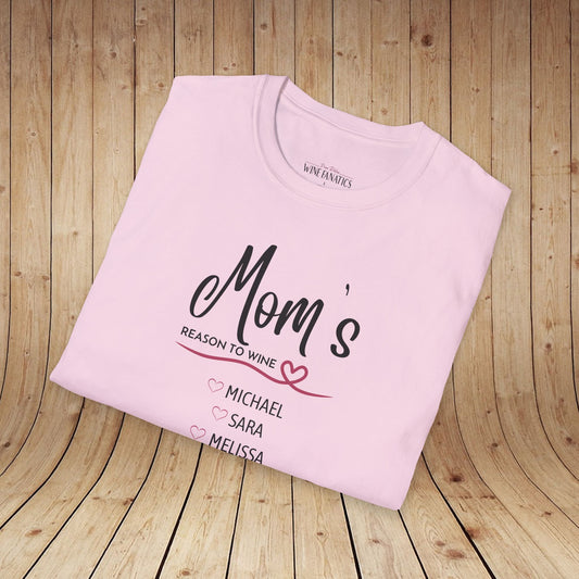 Mom's Reason To Wine Personalized Tee