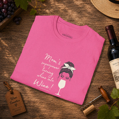 Mom's superpower, turning whine into Wine! Crewneck Tee