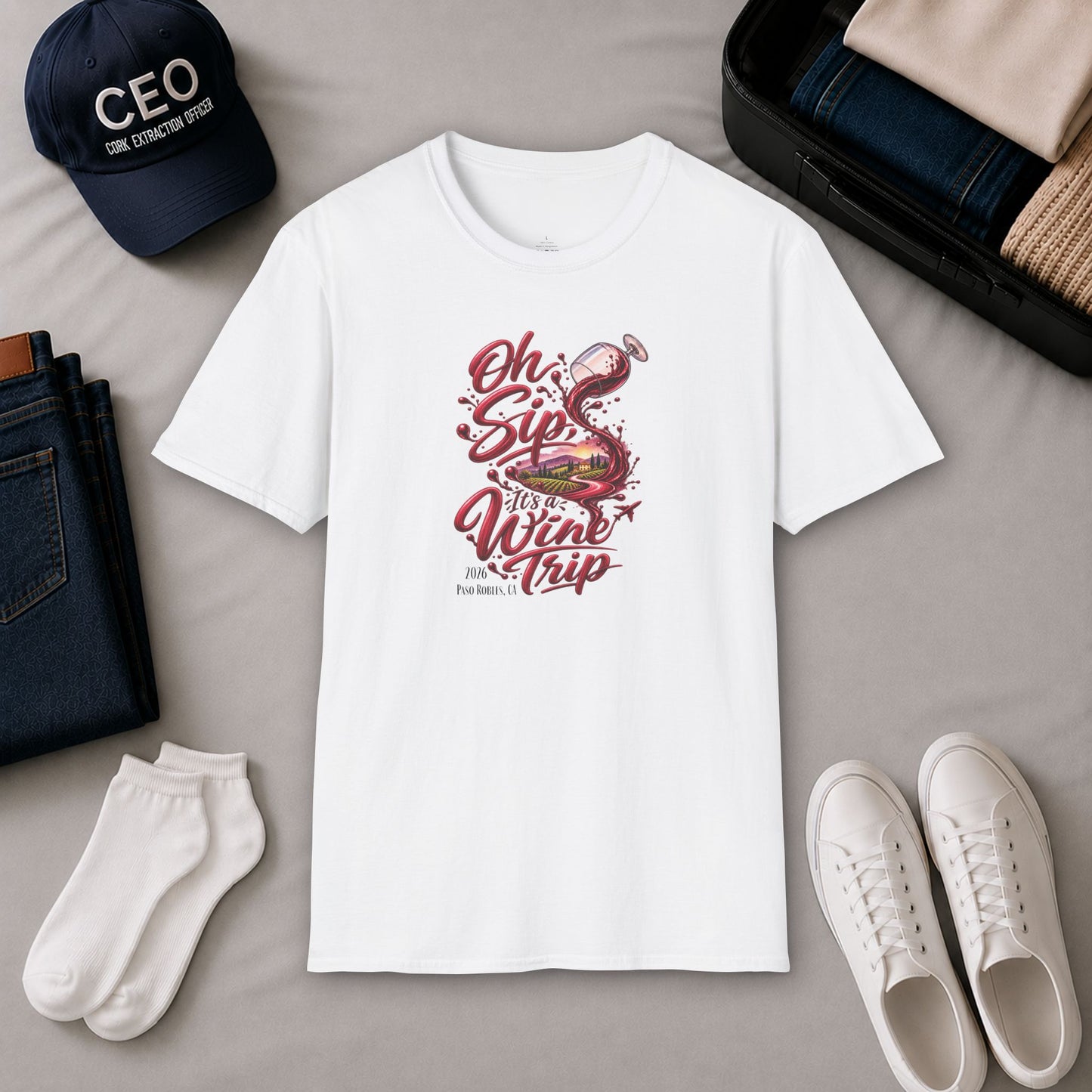 Oh Sip It's A Wine Trip Personalized Crewneck Tee