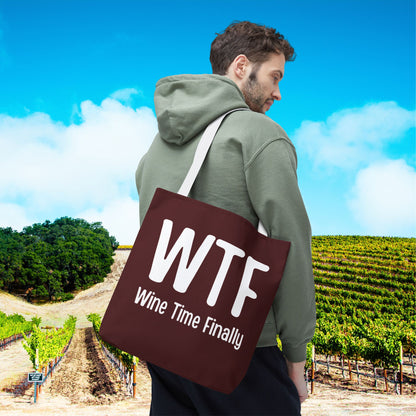 WTF Wine Time Finally Tote Bag