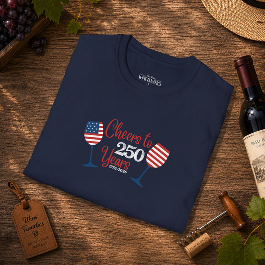 Cheers to 250 Years Independence Day Unisex Softstyle T-Shirt