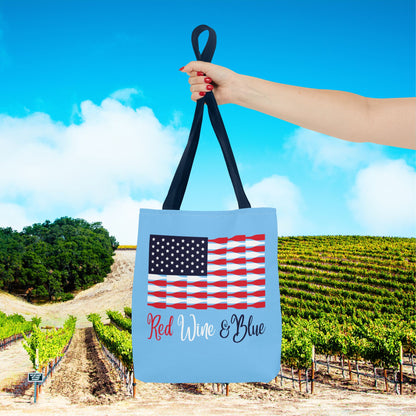 Red Wine & Blue Independence Day Personalized Tote Bag