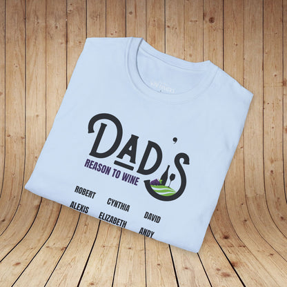 Dad's Reason To Wine Personalized T-Shirt