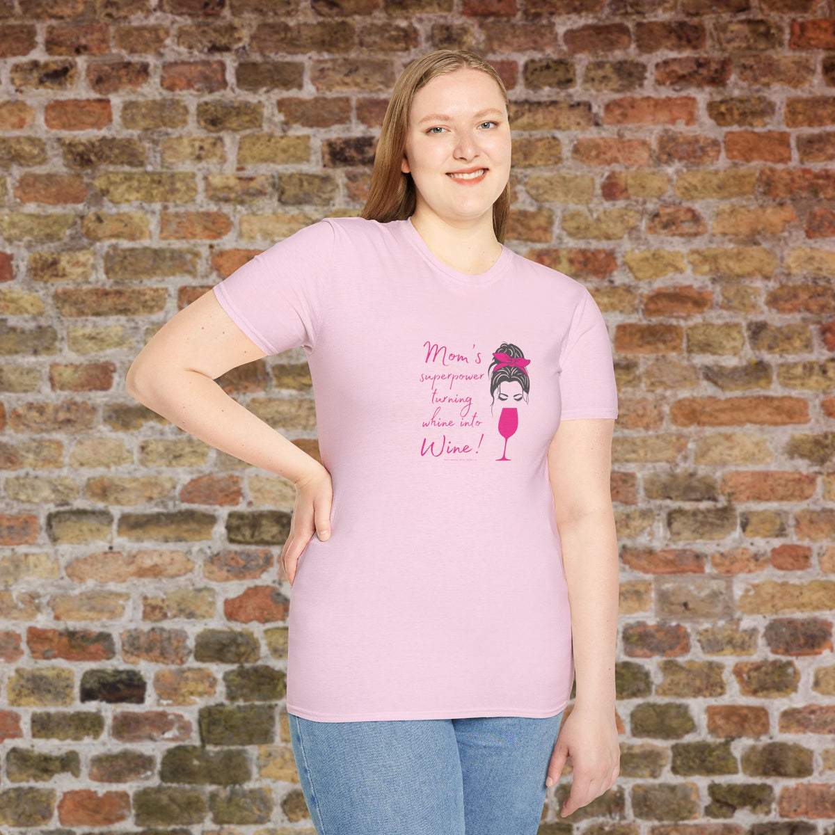 Mom's superpower, turning whine into Wine! Crewneck Tee
