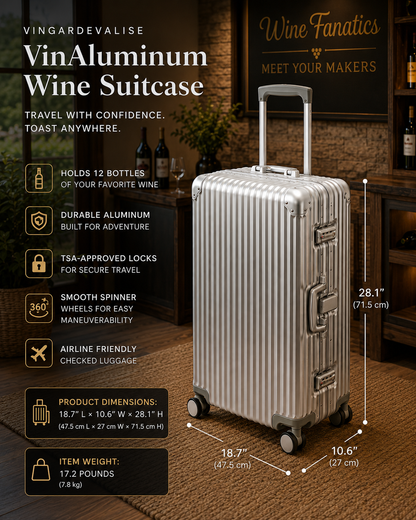 VinAluminum Luxury 12-Bottle Wine Suitcase by VinGardeValise