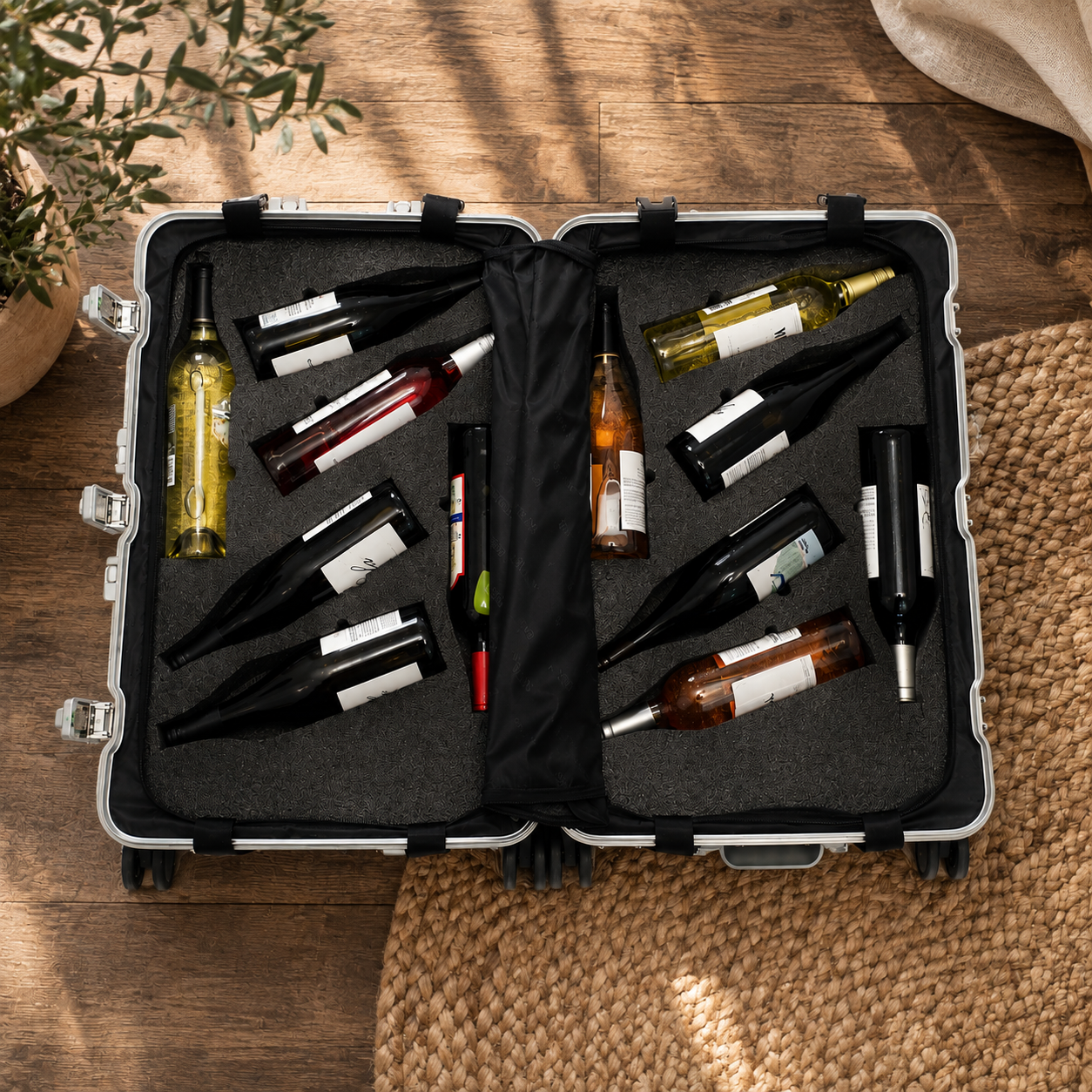 VinAluminum Luxury 12-Bottle Wine Suitcase by VinGardeValise