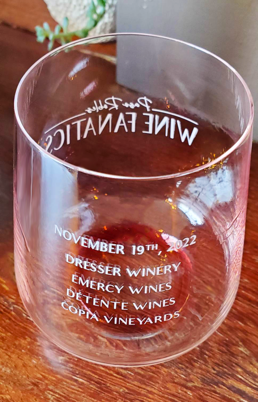 Paso Robles Wine Fanatics November 2022 inaugural event glass-400ml stemless